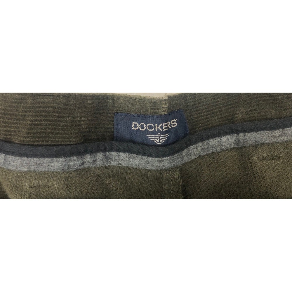 Dockers Mens 56x32 Pleated Corduroy Pants Olive Green Vintage 2000s Big and Tall - Picture 5 of 9